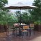 Flash Furniture Patio Set-35" Table-4 Chairs-Gray Umbrella-Base XU-DG-810060064-UB19BGY-GG - alternate 1